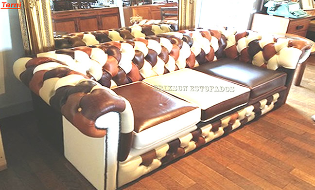 sofa chesterfield Classico em patchwork