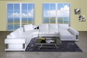 sofás de canto com chaise branco