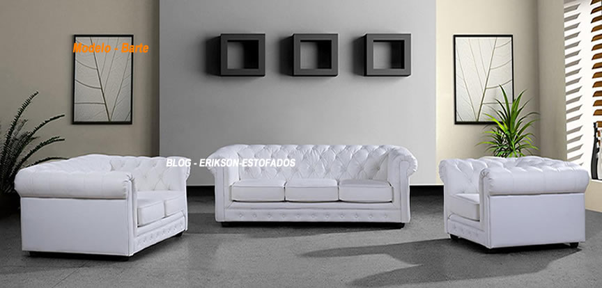 Sofá Chesterfield de Couro Branco - Um Clássico Senssacional