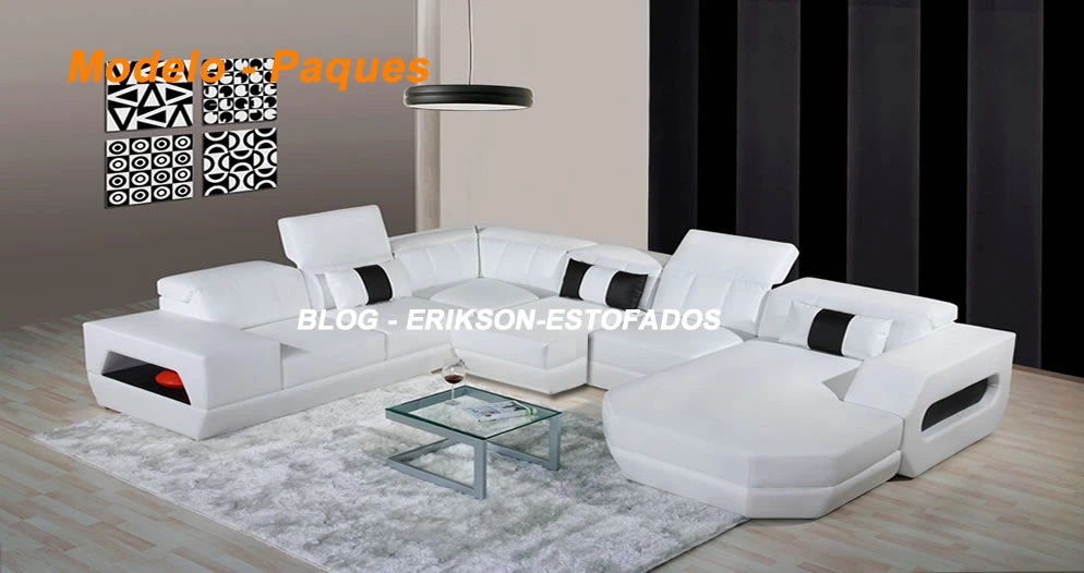 Sala com Sofá de Couro Branco - Simplismente Maravilhoso